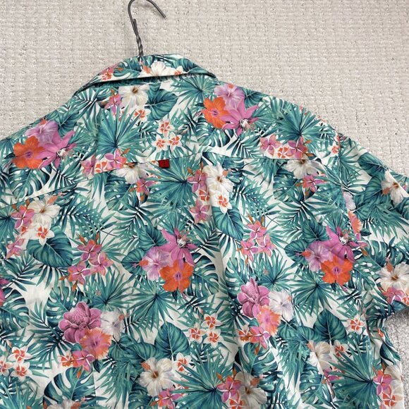 7 Downie St Couture Shirt Mens 6 Tropical Floral AOP Short Sleeve Button-Up - Picture 14 of 16